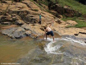 The rocky plunge pool of farin ruwa falls Picture Source: Flickr.com